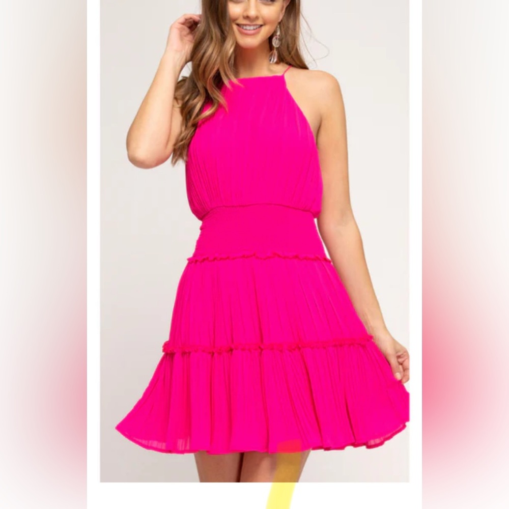 She + Sky Fuchsia Dress